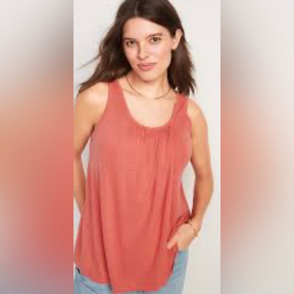 Maternity Sleeveless Linen-Blend Jersey Nursing Top